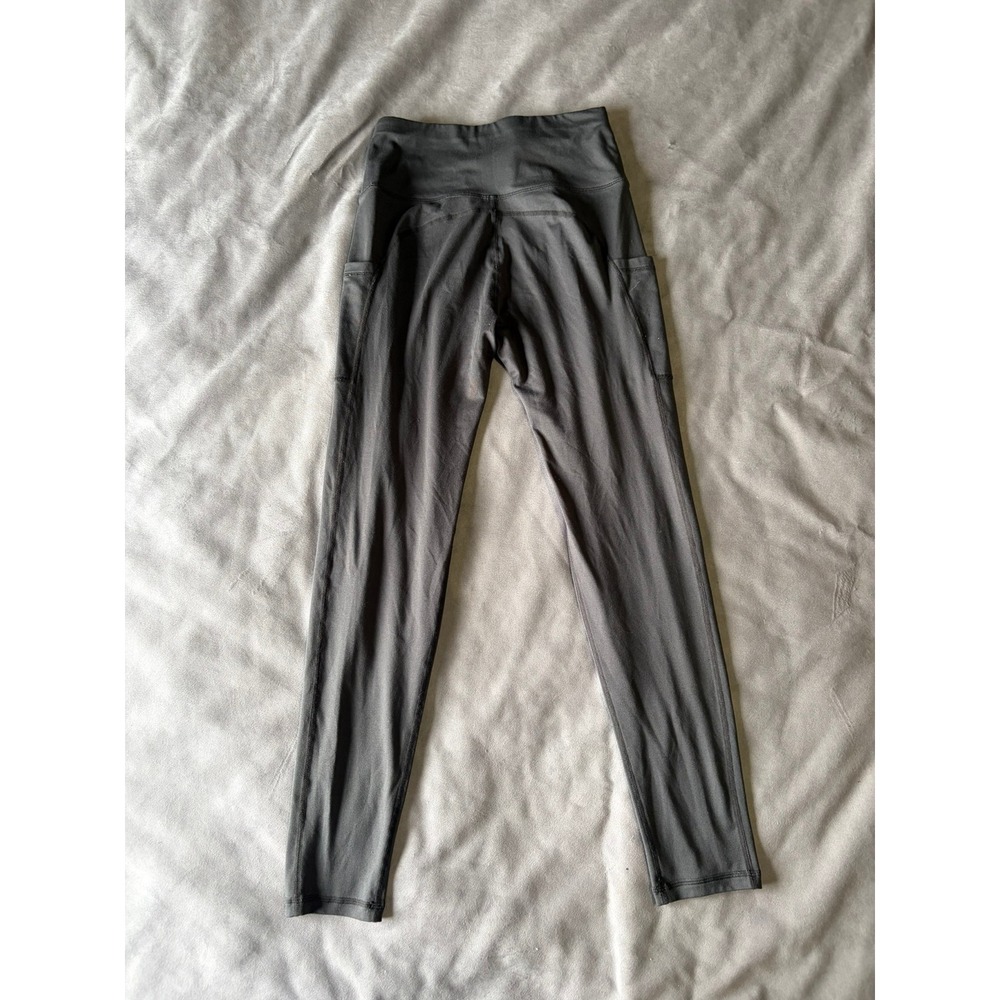 Siela Rose Charcoal Gray High Waisted Athletic Leggings with Pockets Small - Picture 2 of 3